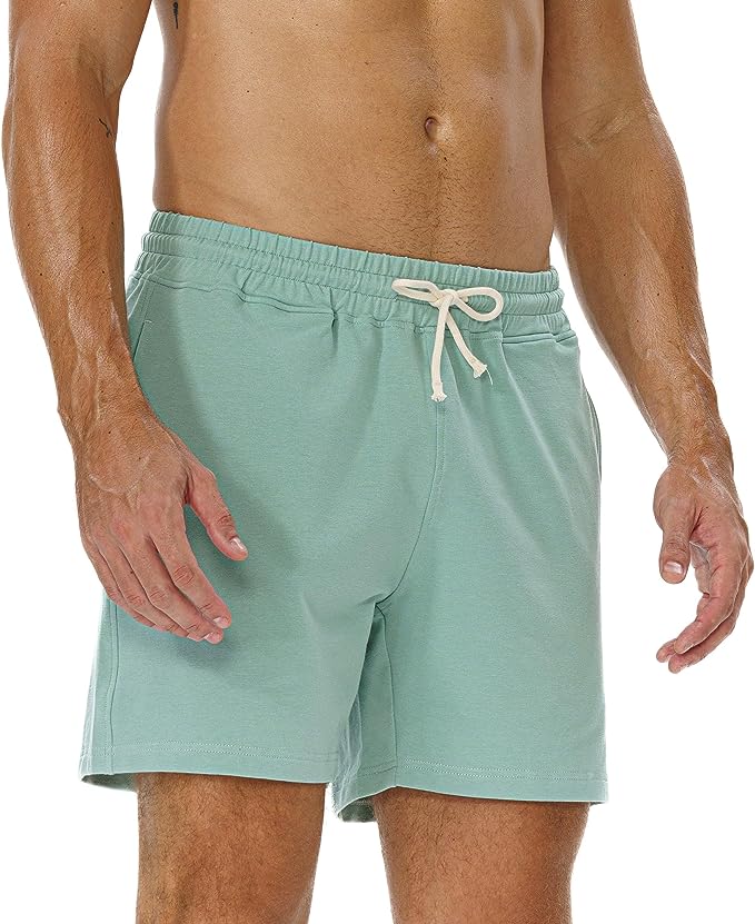 100% Cotton 5-inch Inseam Athletic Shorts for Men
